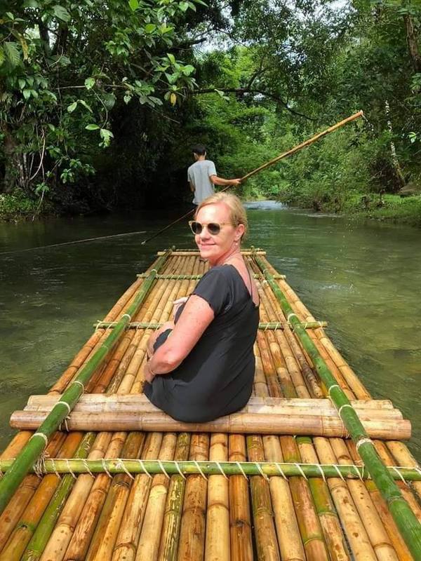 Bamboo rafting on the Nature and Care tour